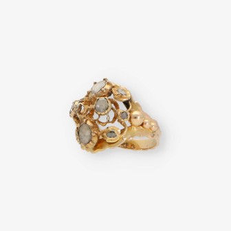 Anillo vintage en oro 18kt con Diamantes