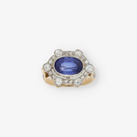 Anillo vintage en oro 18kt con diamantes