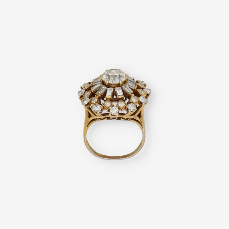 Anillo vintage en oro 18kt con brillantes