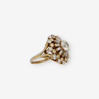 Anillo vintage en oro 18kt con brillantes