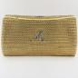 Bolso vintage en oro 18 con letra central en brillantes