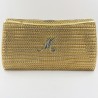 Bolso vintage en oro 18 con letra central en brillantes