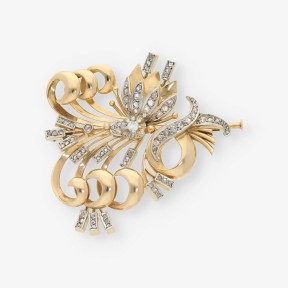 Broche de oro 18kt con diamantes