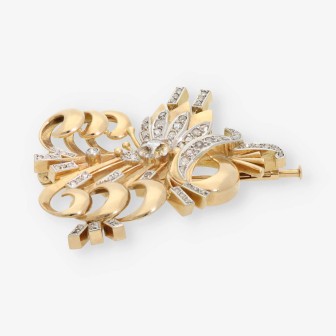 Broche de oro 18kt con diamantes