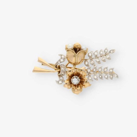 Broche de oro 18kt con diamantes