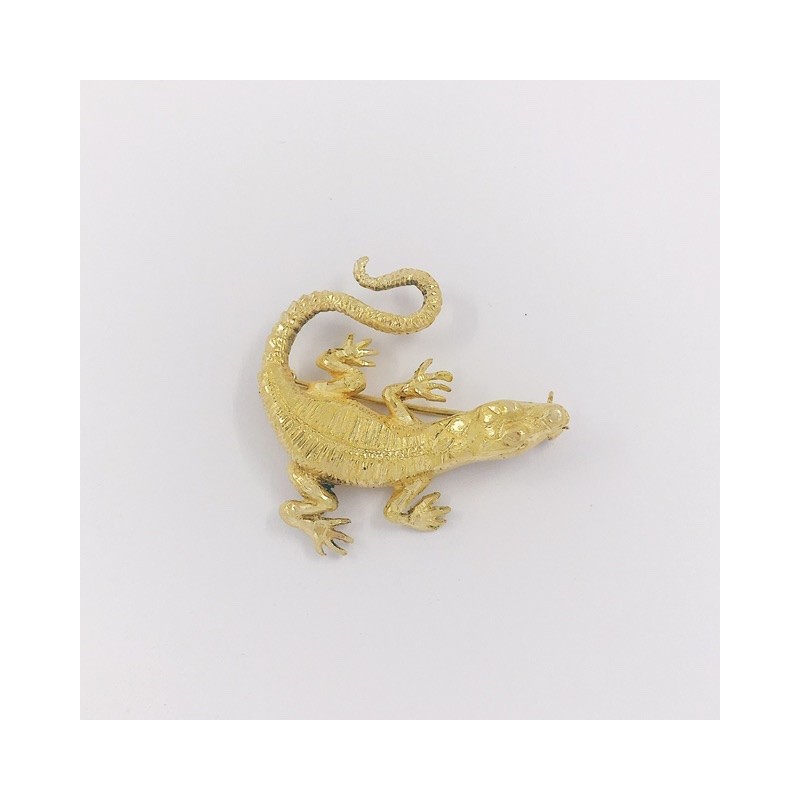 Broche forma de lagarto en oro 18kt