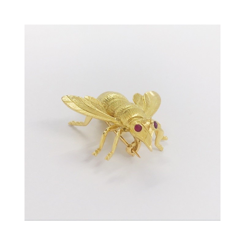 Broche forma de Mosca en oro 18kt