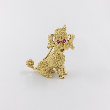 Broche forma de perro en oro 18kt