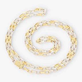 Cadena 60cm en oro bicolor 18kt