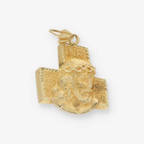 Colgante cristo con la cruz en oro 18kt