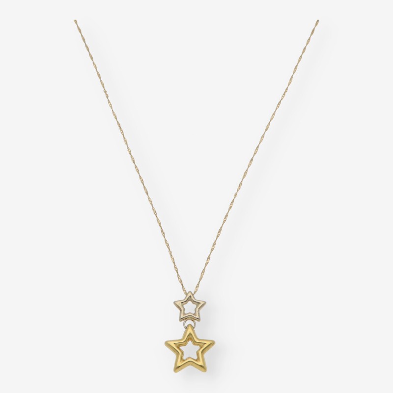 Collar con estrella en oro bicolor 18kt