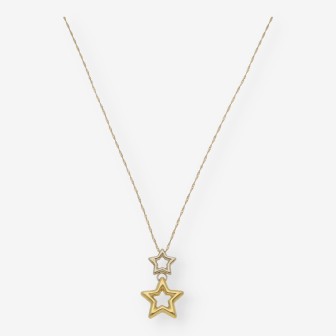 Collar con estrella en oro bicolor 18kt