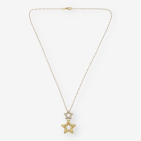 Collar con estrella en oro bicolor 18kt