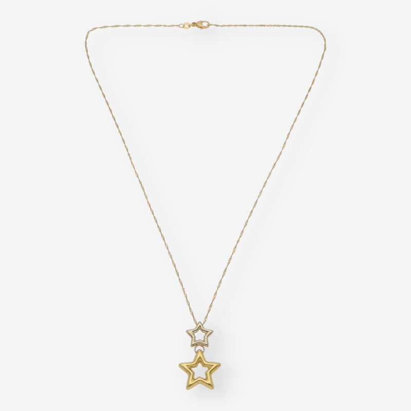 Collar con estrella en oro bicolor 18kt