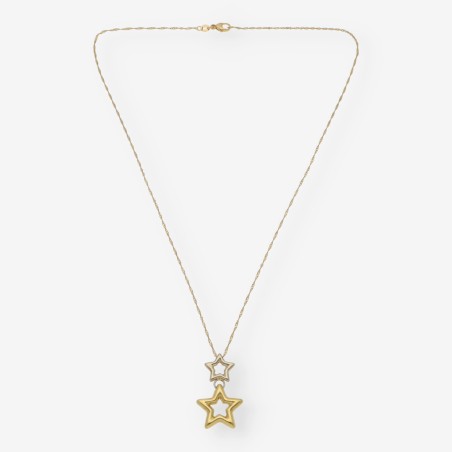 Collar con estrella en oro bicolor 18kt