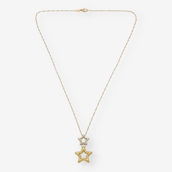 Collar con estrella en oro bicolor 18kt