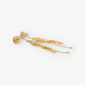 Pendientes carrera y carrera de mujer desnuda oro 18kt