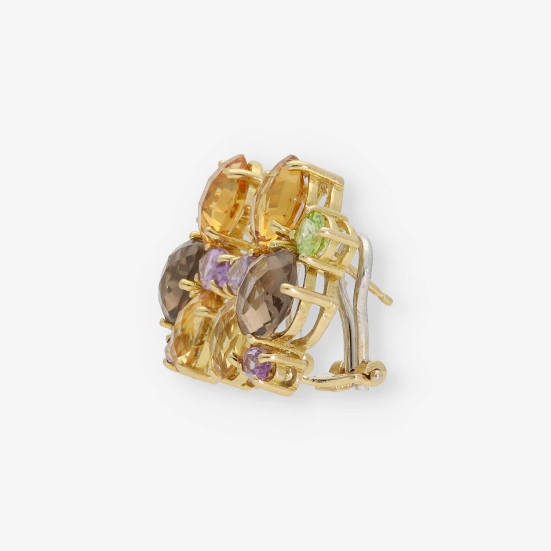 Pendientes en oro 18kt con piedras semipreciosas