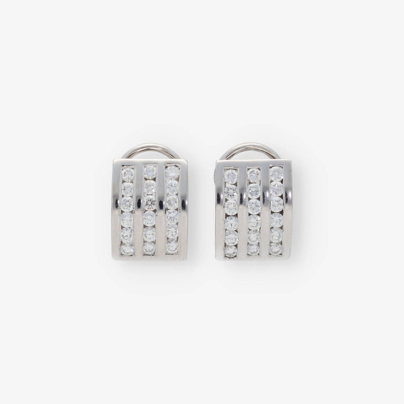 Pendientes en oro blanco 18kt con brillantes