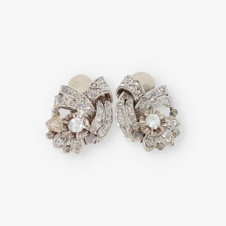 Pendientes en oro blanco 18kt con brillantes