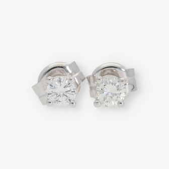 Pendientes en oro blanco 18kt con brillantes NUEVO