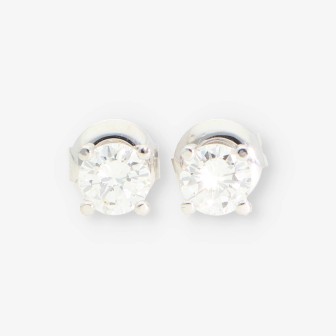 Pendientes en oro blanco 18kt con brillantes NUEVO