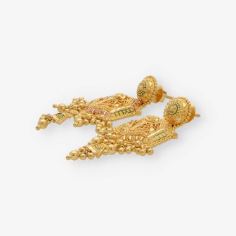 Pendientes largos en oro 21kt