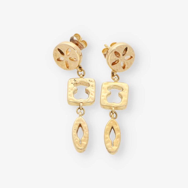 Pendientes largos Tous en oro 18kt