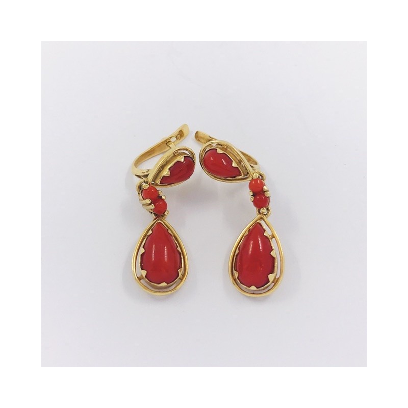 Pendientes largos vintage en oro 18kt