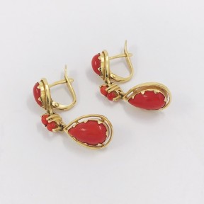 Pendientes largos vintage en oro 18kt