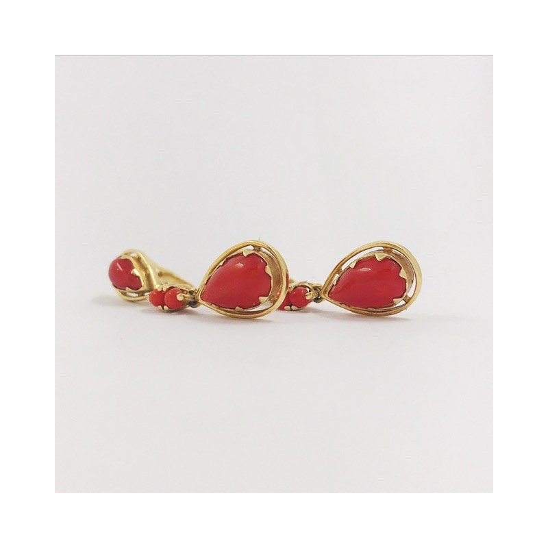 Pendientes largos vintage en oro 18kt