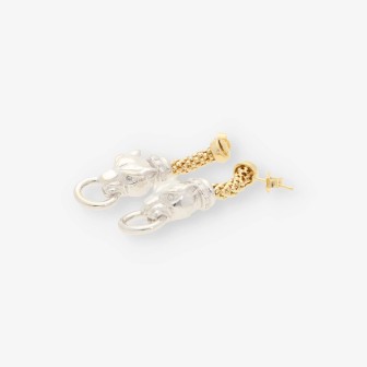 Pendientes pantera en oro bicolor 18kt