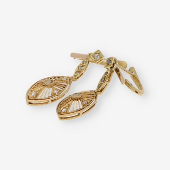 Pendientes vintage en oro 18kt con diamantes