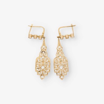 Pendientes vintage en oro 18kt con diamantes