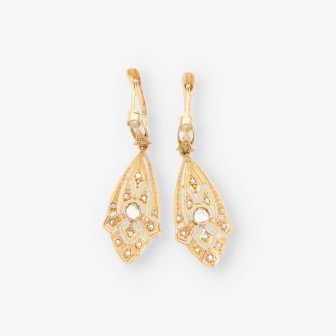 Pendientes vintage en oro 18kt y diamantes