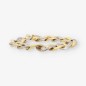 Pulsera barbada en oro bicolor 18kt con brillantes