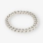 Pulsera barbada en oro blanco 18kt con brillantes