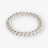 Pulsera barbada en oro blanco 18kt con brillantes