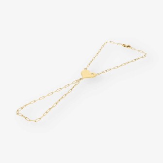 Pulsera de dedo con corazÃ³n en oro 18kt