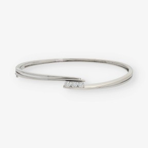 Pulsera de oro blanco 18kt con brillantes