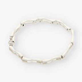 Pulsera de oro blanco 18kt con brillantes