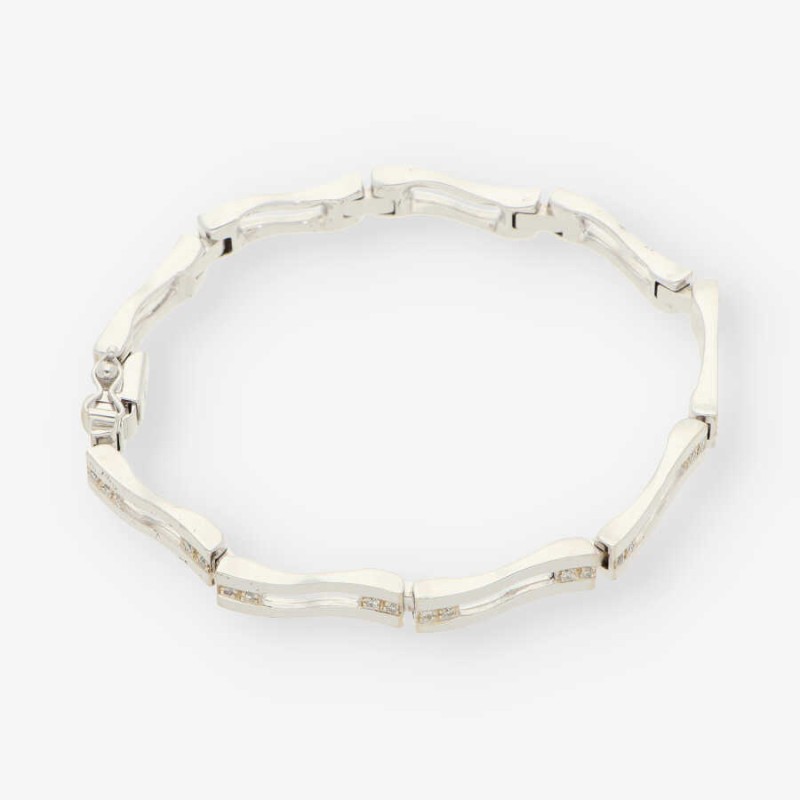 Pulsera de oro blanco 18kt con brillantes