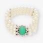 Pulsera en oro blanco 18kt con brillantes y perlas