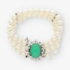 Pulsera en oro blanco 18kt con brillantes y perlas