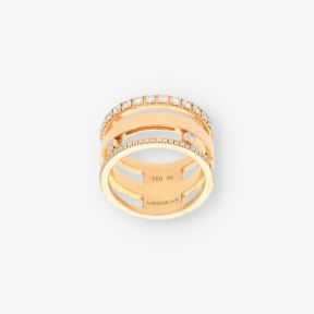 Anillo Mesika oro rosa 18kt y bri