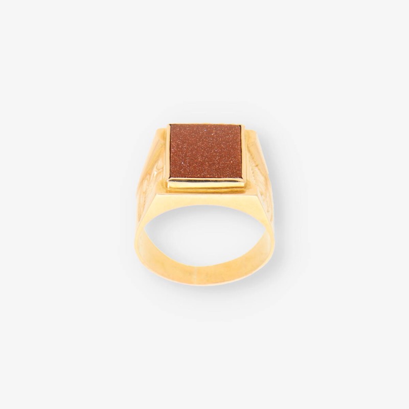 Anillo oro y piedra roja