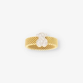 Anillo oso oro bicolor y bri TOUS