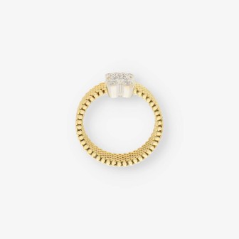 Anillo oso oro bicolor y bri TOUS