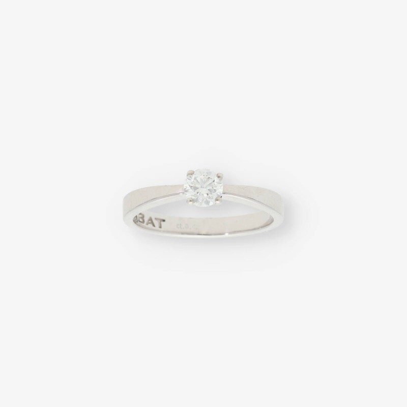 Anillo solitario oro blanco 18kt con brillante RABAT