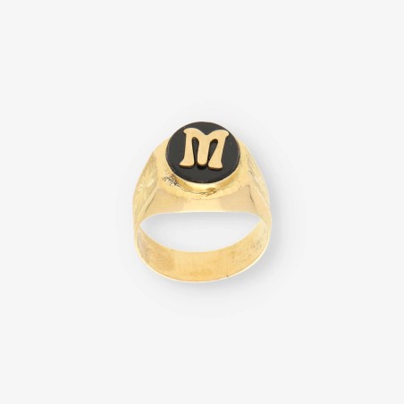 Sello oro 18kt con letra M